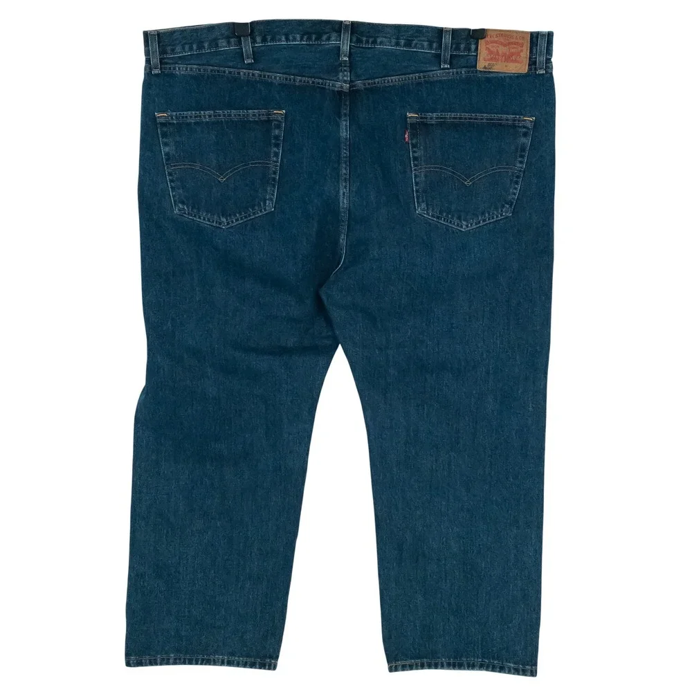 Levi's 505 Regular Fit Jeans Men 52x29 Dark Wash Big & Tall Straight Leg Cotton